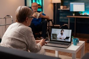 patient talking to doctor over video